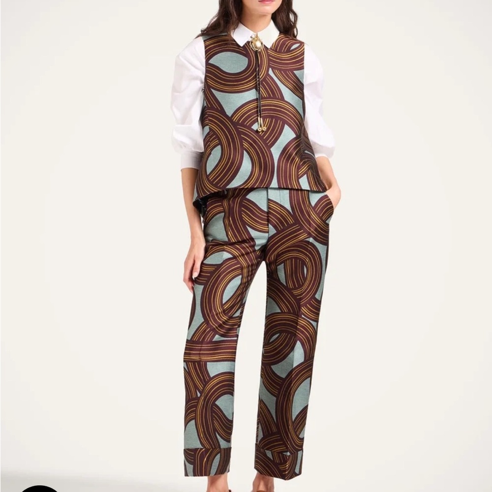 LA DoubleJ Brown and Blue Matching Top & Pants